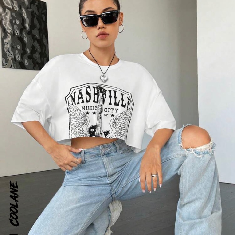 Shein Nashville crop tee